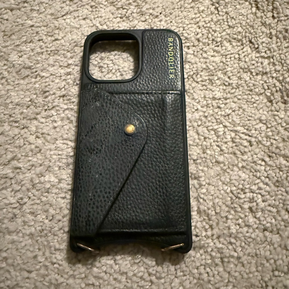 Bandolier Apple iPhone 15 Pro Max Black Wallet Phone Case